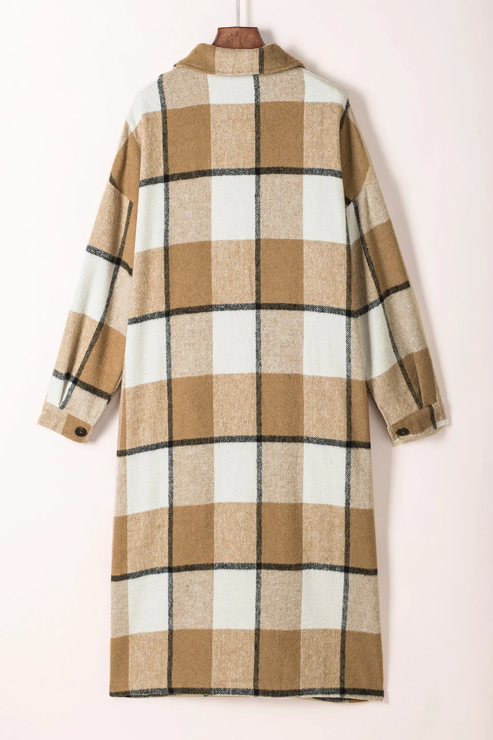 Women's Casual Shacket Jacket Pocketed Plaid Overcoat