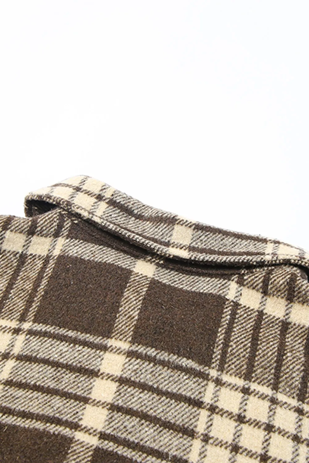 Women's Casual Shacket Jacket Pocketed Plaid Overcoat