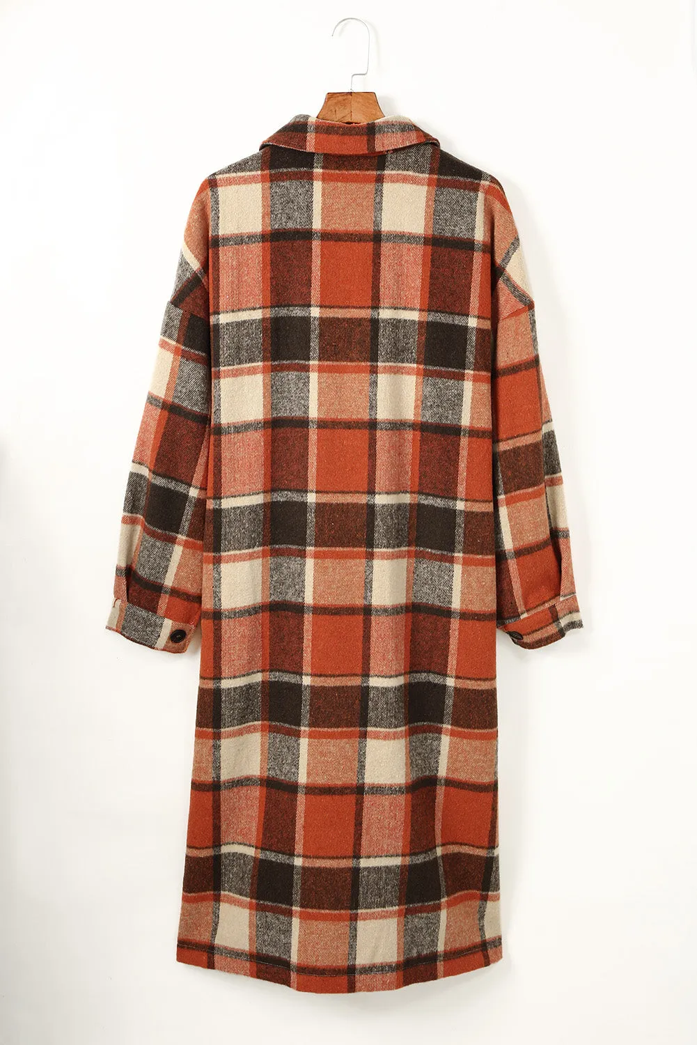 Women's Casual Shacket Jacket Pocketed Plaid Overcoat