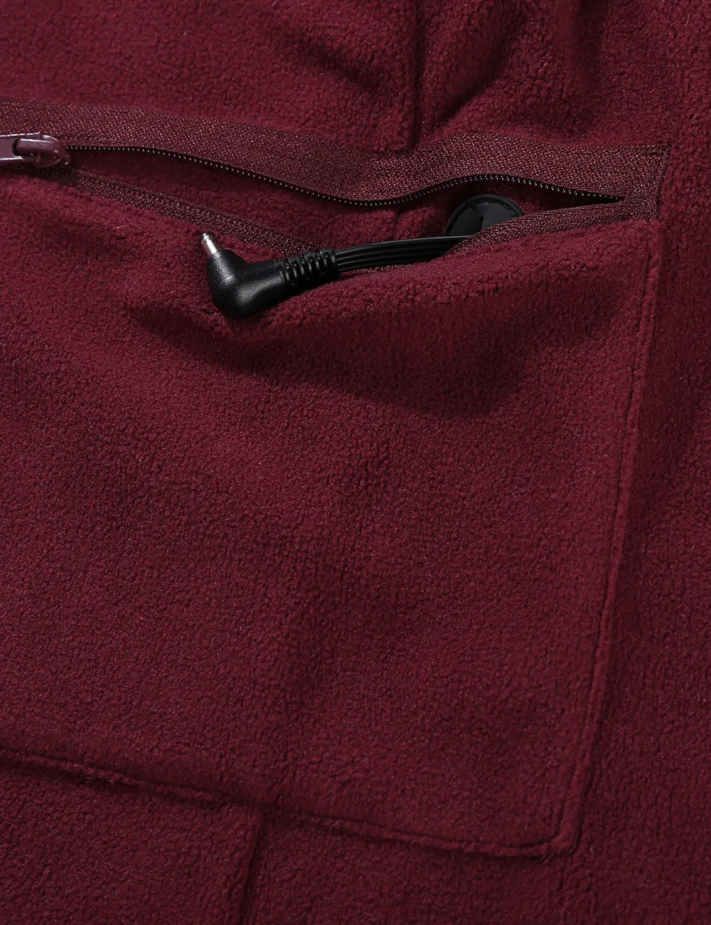 Women's Heated Full-Zip Fleece Jacket - Maroon