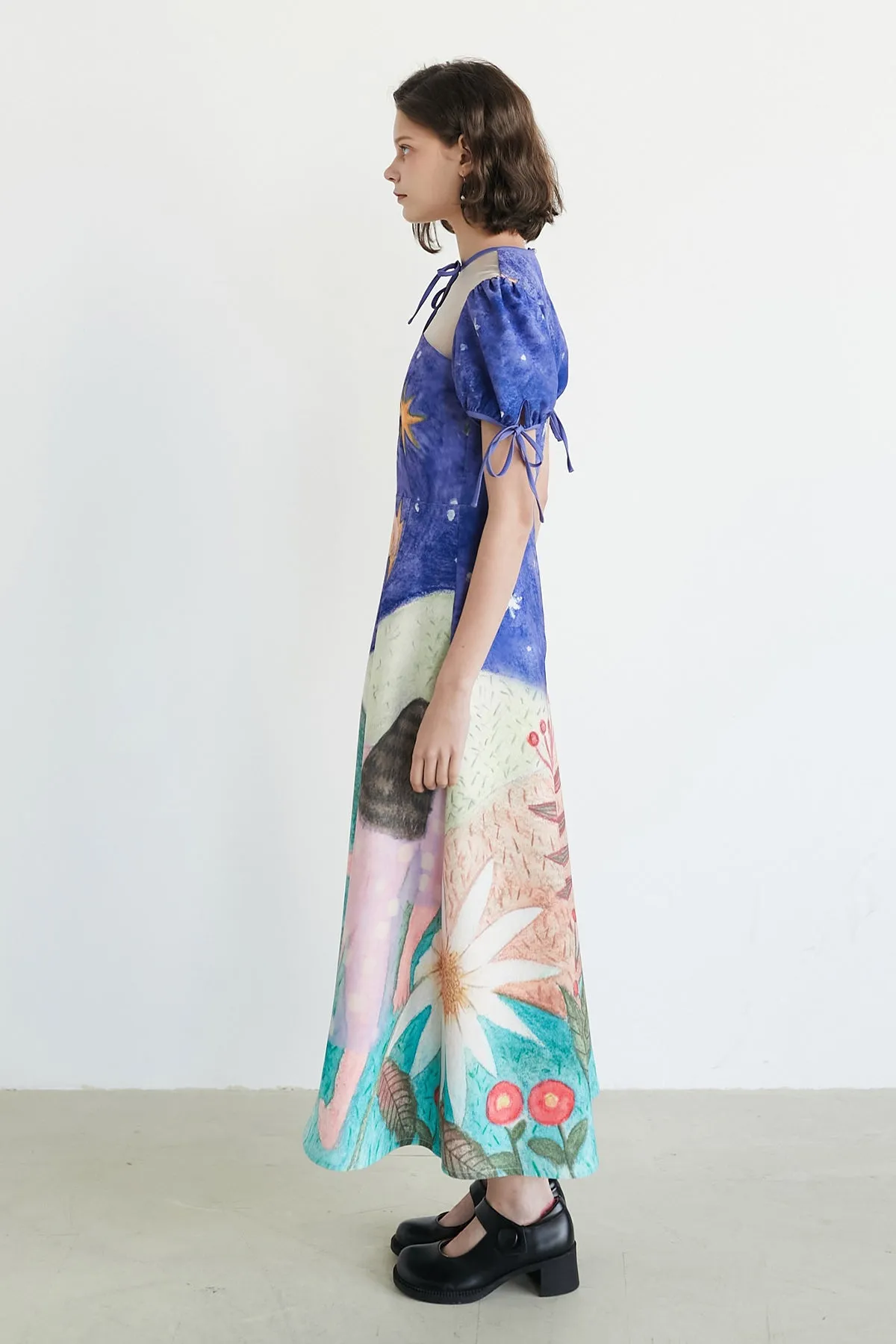 XUNRUO | Starry Night Print Maxi Dress