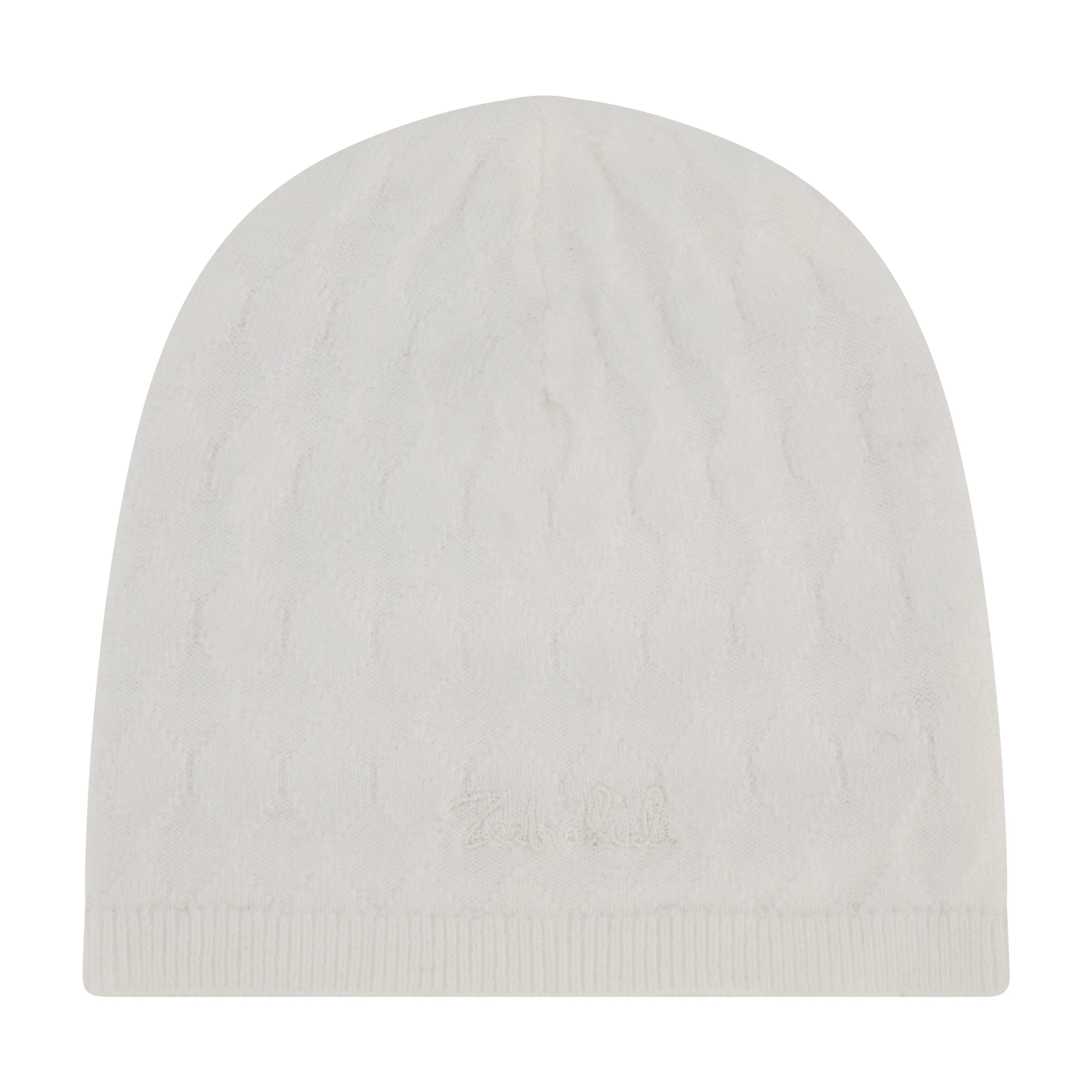 ZK White Textured Knit Hat